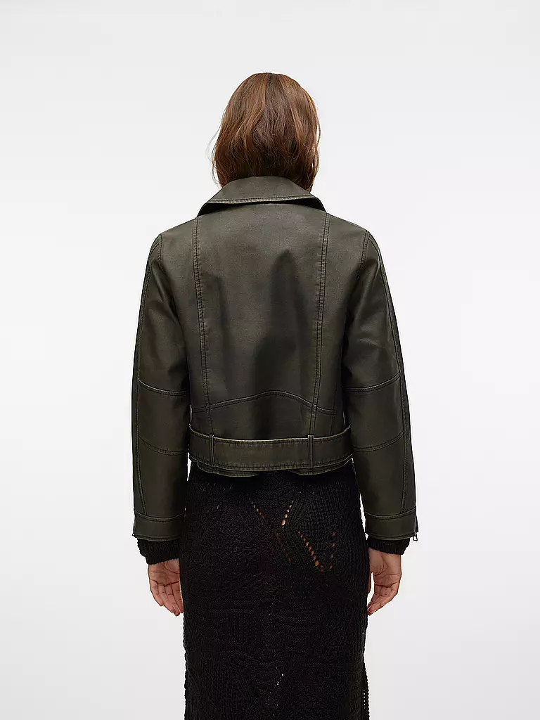 VERO MODA Jacke in Lederoptik VMIVY schwarz